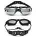 3 in 1 HD Waterproof and Anti-fog Large Frame Siamese Earplugs Swimming Goggles Swimming Cap Nose Clip Set for Men and Women Blue