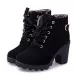Fashion Square High Heels Solid Color Sneakers Women Snow Boots