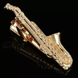 Men Business Formal Wedding Tie Clips Gold Sax