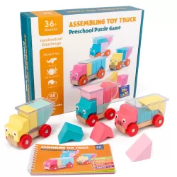 Puzzle Children Toy Gifts Interactive Children Early Education Puzzle Building Blocks Truck Loading
