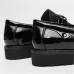 Men Fashion Thick Bottom Pointed Formal Business Leather Shoes Black