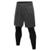 Fake Two Piece Fitness Leisure Stretch Quick Drying Pants Grey