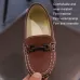 Lightweight Anti-Skid Dance Bean Shoes Children Small Leather Shoes Brown