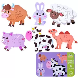 Children Early Education Picture Puzzle Toy Box Set Livestock Animal