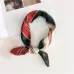 Square Scarf Hair Tie Band For Business Party Women Elegant Small Vintage Skinny Retro Head Neck Silk Satin Scarf Red
