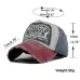 Colorful Baseball Cap Retro Letter Peaked Cap Sunhat Outdoor Leisure Travel Cap for Adult Navy Blue and Red