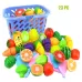 Pretend Play Plastic Food Toy Cutting Fruit Vegetable for Children Random Color and Style 23 PCS / Set