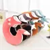 Lovely Fox Animal Cotton Plush U Shape Neck Pillow for Travel Car Plane Travel light blue
