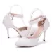 Women Shoes Lace Pearl Princess Pointed Shoes