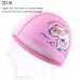 Children Swimming Cap PU Printed Cute Dolphin Pattern Elastic Swimming Cap Sky Blue