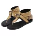 Ladies Belt Buckle Flip Flops Casual Flat Sandals Light Brown
