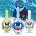 Cartoon Kids Full Dry Diving Mask Swimming Anti-Fog Snorkeling Mask Shark Blue