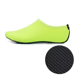 3mm Non-slip Rubber Embossing Texture Sole Solid Color Diving Shoes and Socks Fluorescent Green