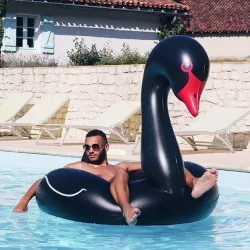 Swan Shaped Inflatable Floating Swimming Safety Pool Ring