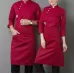 Men and Women Hotel Canteen Cake Baker Kitchen Long Sleeve Work Clothes Red