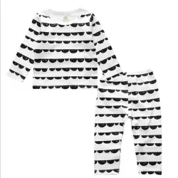 Children Cartoon Cotton Underwear Care Belly Pajamas Set Semicircular Round