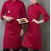 Men and Women Hotel Canteen Cake Baker Kitchen Long Sleeve Work Clothes Red