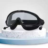 Large Frame Waterproof and Anti-fog High-definition Eye Protection Swimming Goggles Smoke Black