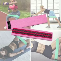Pink Rally Medium Polyester-cotton Latex Yarn Loop Tension Band Yoga Resistance Band