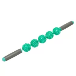 5 Ball Muscle Massage Relax Hedgehog Ball Yoga Stick Roller Stick Green