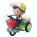 Electric Universal Stunt Tricycle Rotating Cartoon Toy Car with Light Music Random Color Delivery Boy