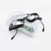 3 in 1 HD Waterproof and Anti-fog Large Frame Siamese Earplugs Swimming Goggles Swimming Cap Nose Clip Set for Men and Women Blue