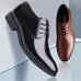 Suit Groomsmen Men Shoes Business Formal Casual Leather Shoes Black