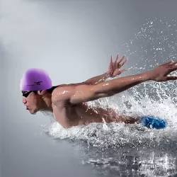 Pure Color Style Elastic Silicone Swimming Cap or Swimming Hat