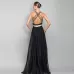 V-neck Open Back Contrast Party Dress