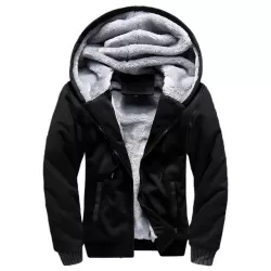 Winter Parka Men Plus Velvet Warm Windproof Coats Large Size Hooded Jackets Black