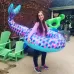 Inflatable Large Mermaid Tail Pool Lounge Swimming Ring Floating Raft Floats