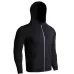 Men Sport Hooded Zipper Coat Black