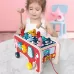 Baby Percussion Wooden Elephant Drag Cart Hitting Hamster Children Educational Toys Red