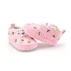 Baby Girl Shoes Lace Floral Embroidered Soft Shoes Walking Toddler Kids Shoes Pink