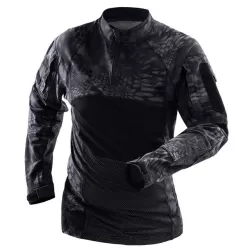 Wearable Long-sleeved Frog Field Suit for Men Black Python