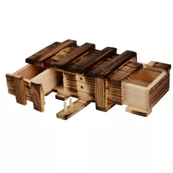 Magic Compartment Wooden Puzzle Box with Secret Drawer L