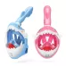 Cartoon Kids Full Dry Diving Mask Swimming Anti-Fog Snorkeling Mask Shark Blue
