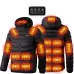 19 Zone 4 Control Black USB Winter Electric Heated Jacket Warm Thermal Jacket Black