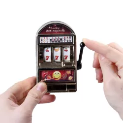 Mini Slot Machine Toy Rotatable Stress Reliever Children Party Jackpot Funny Jokes Play Toy Random Color
