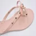 Women Flip-flops Rhinestones Bow Slip-on Flat Sandals Apricot