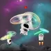 Induction Steel Man Aircraft Gyro Robot Luminous Toy For Children White Astronauts