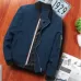 Men Zipper Jacket Male Casual Streetwear Hip Hop Slim Fit Pilot Coat Men Clothing Dark Blue