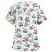 Christmas Print Short-sleeved Pocket T-shirt Nurse Uniform White S