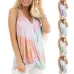 Tie-dye Print V-neck Vest T-shirt for Ladies