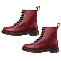 Martin Boots Plus Velvet Couple Tooling Boots Red Wine