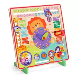 7 In 1 Kids Calendar or Teaching Clock Educational Toys Lion