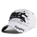 Embroidery Letter Pattern Adjustable Curved Eaves Baseball Cap white black
