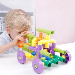 Children Educational Plastic Pipe Building Blocks Assembled Toy 72 PCS / Set