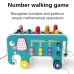 Baby Percussion Wooden Elephant Drag Cart Hitting Hamster Children Educational Toys Red
