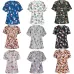 Christmas Print Short-sleeved Pocket T-shirt Nurse Uniform White S